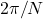 2\pi/N
