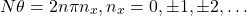 \[N\theta=2n\pi n_x, n_x=0,\pm1, \pm2, \dots\]