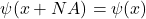 \[\psi(x+NA)=\psi(x)\]