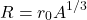 \begin{equation*}R=r_0A^{1/3}\end{equation*}