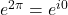 e^{2\pi}=e^{i 0}